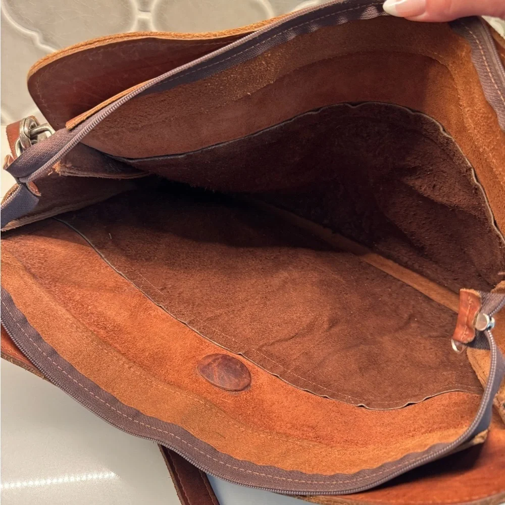 American West handmade Leather Studded bag